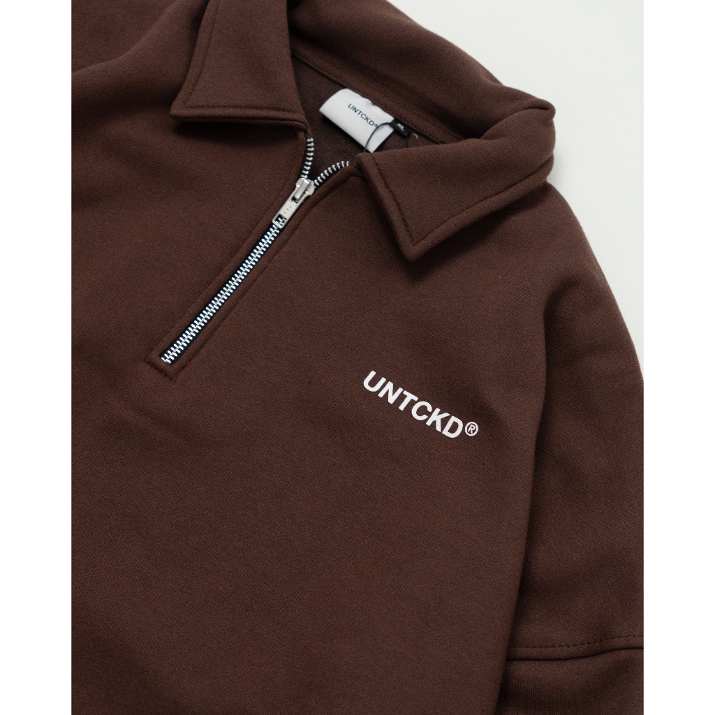 YU7 Halfzip Rugby Shirt Brown