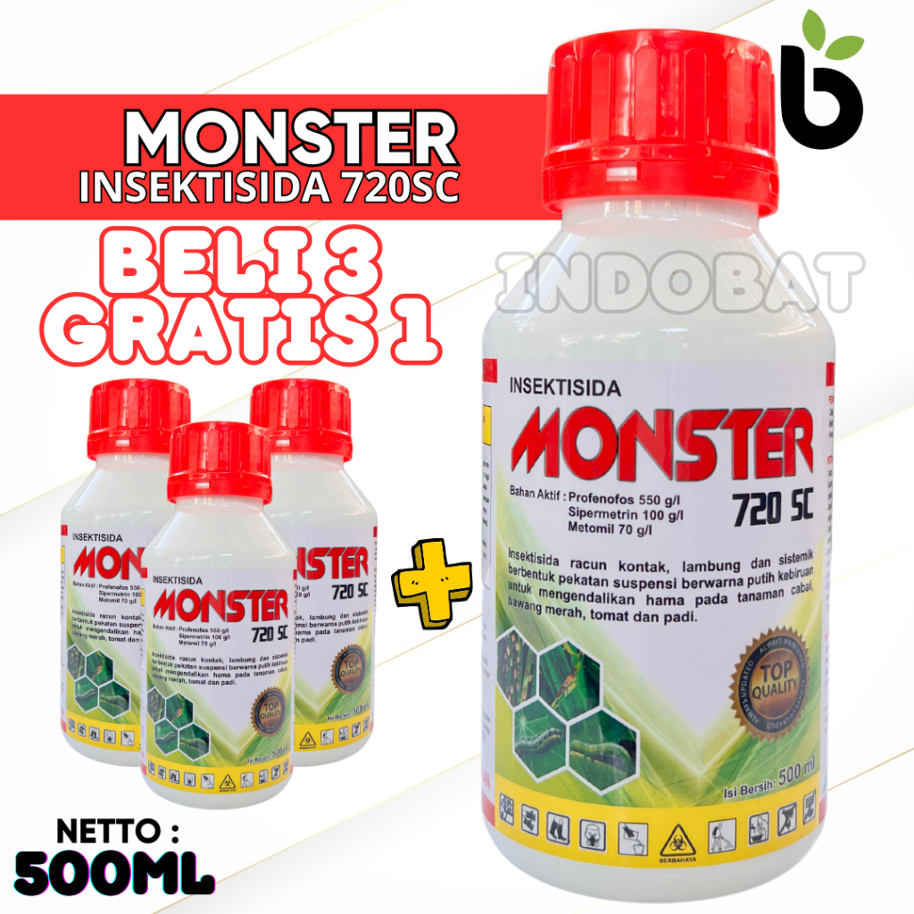 Insektisida MONSTER 720SC 500ML Triple Action Mengatasi Serangan Hama Holtikultura