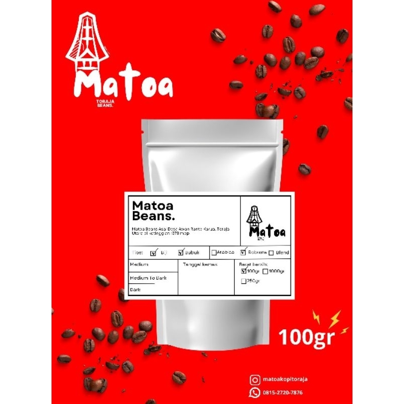 

Matoa Beans Kopi Toraja Robusta 100gr