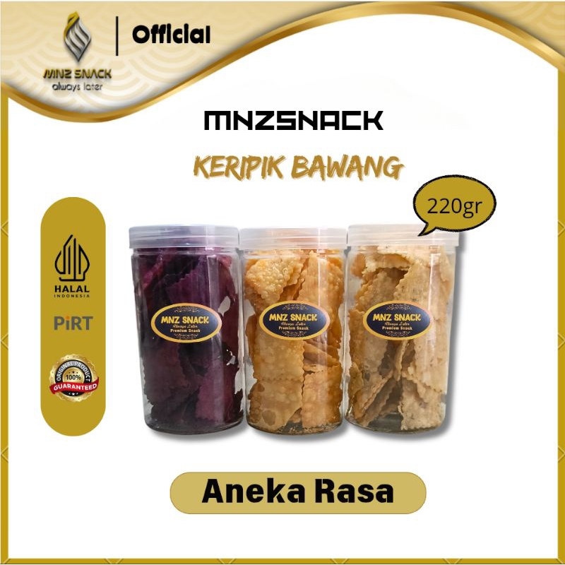 

MNZSNACK Keripik Bawang 220gr Keripik Pangsit kue bawang