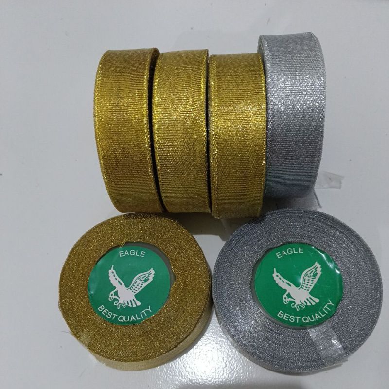

[ 1 ROLL ]Pita Gold Silver 2,5 cm /Pita Metalik Emas Perak (1Inch)
