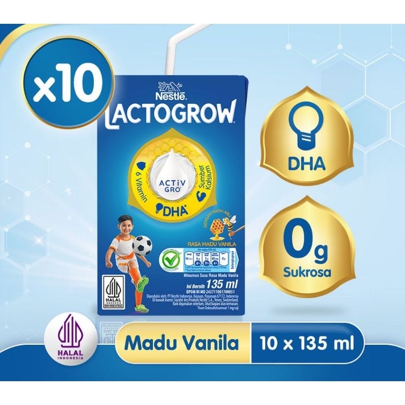

Lactogrow Susu UHT Madu Vanila 10pc x 135ml