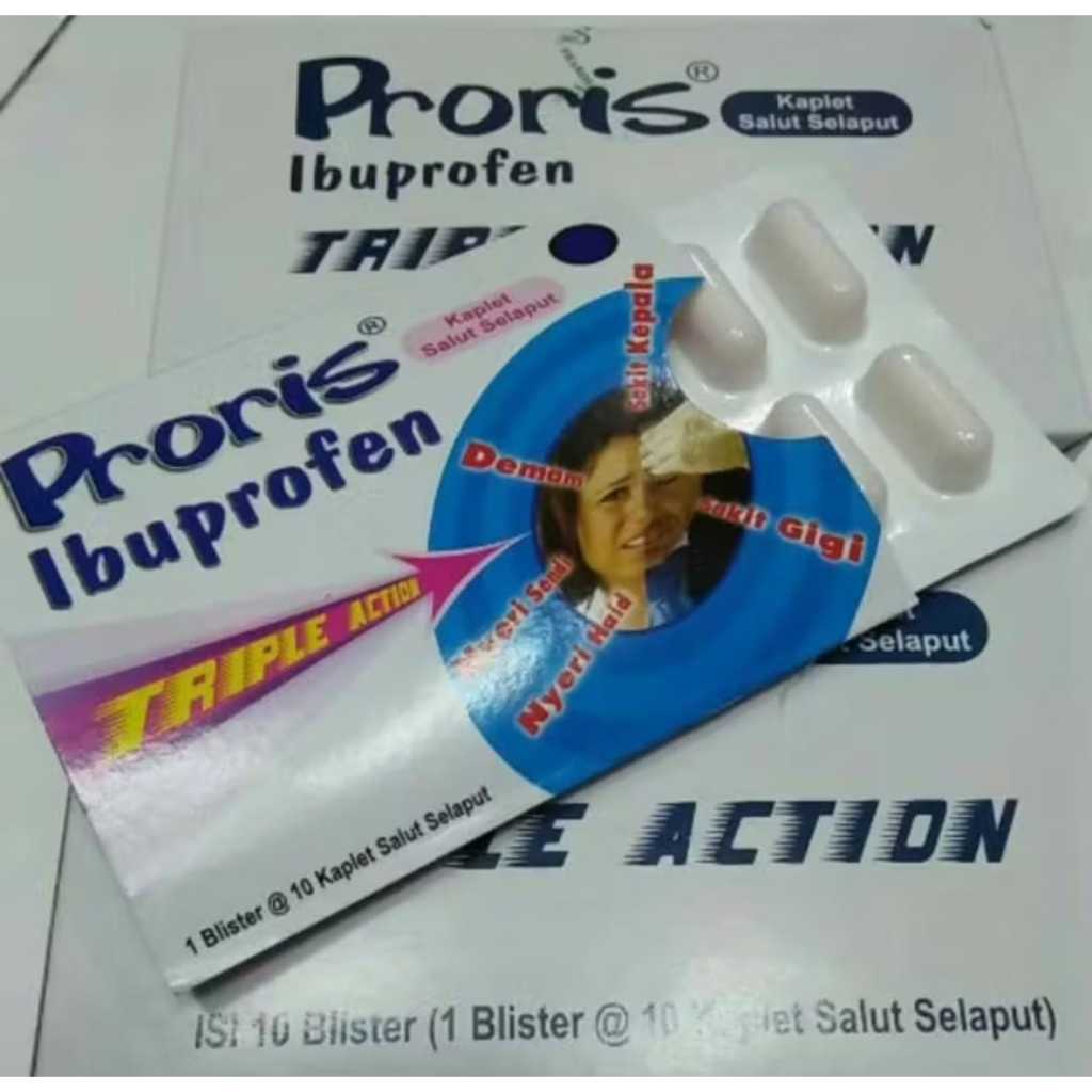 Proris Box 100 Kaplet Triple Action Penurun Demam & Nyeri