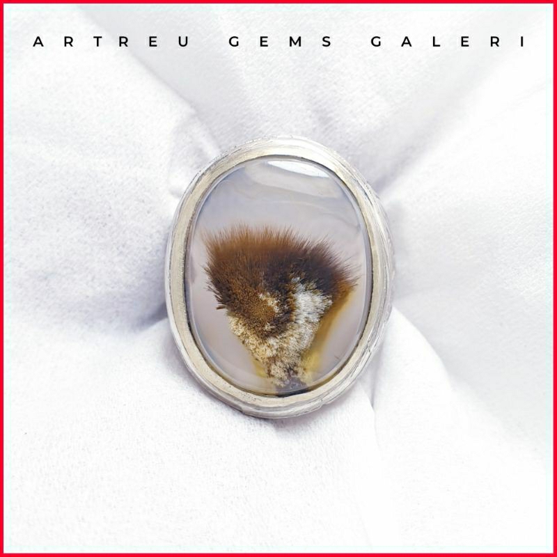 Batu Cendana Serat Emas Unik | COD Bisa | Cincin Batu Akik Ring 5 - 10