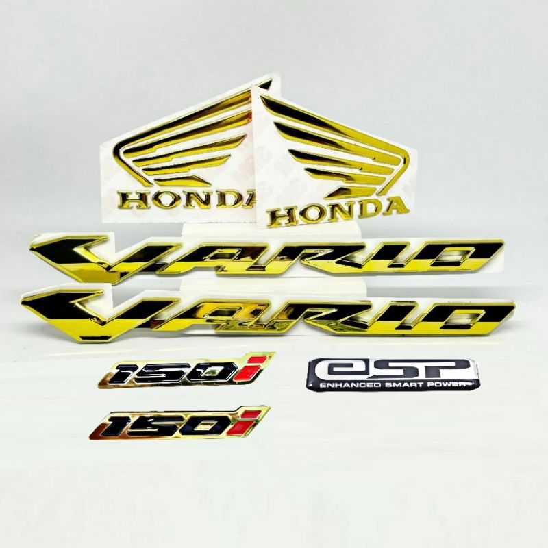 Emblem Timbul gold untuk vario 125 dan 150