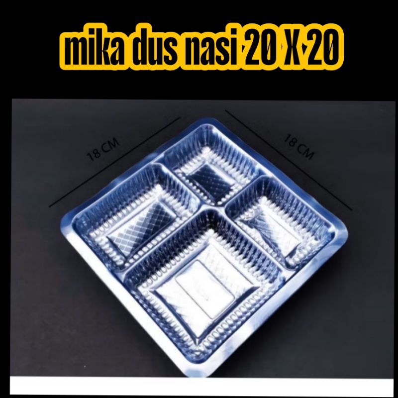 mika sekat alas 5 sekat  untuk kotak nasi 20x20 dus box