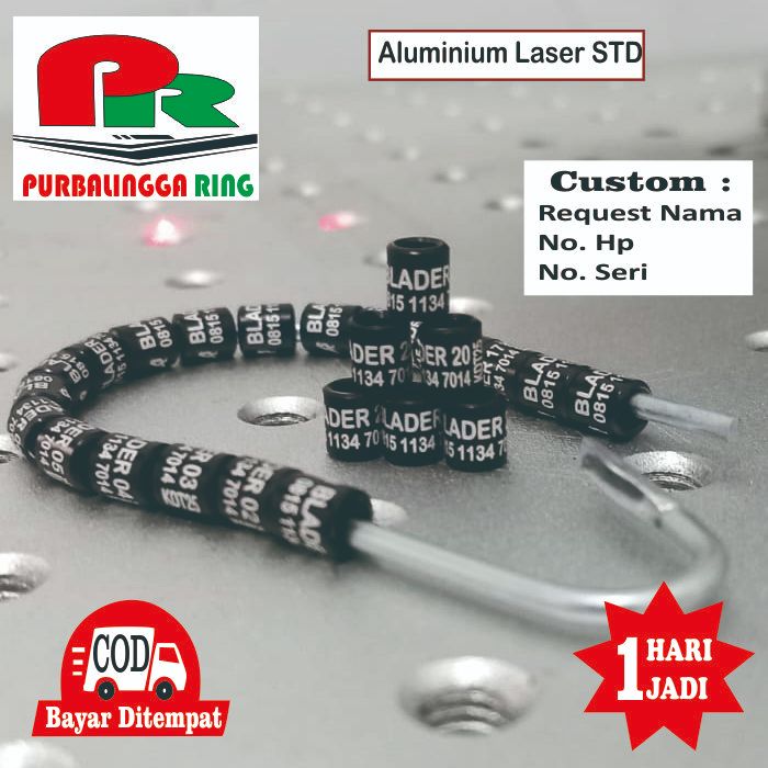 10 biji Ukuran Ring Burung Model Aluminium Standart 3,5 mm Kenari F1 Branjangan Blacken dan sejenisn
