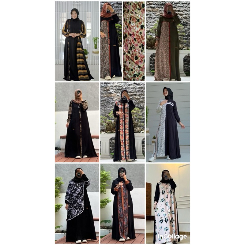 GAMIS HITAM MOTIF BY NADHEEFA STORE ((READY))