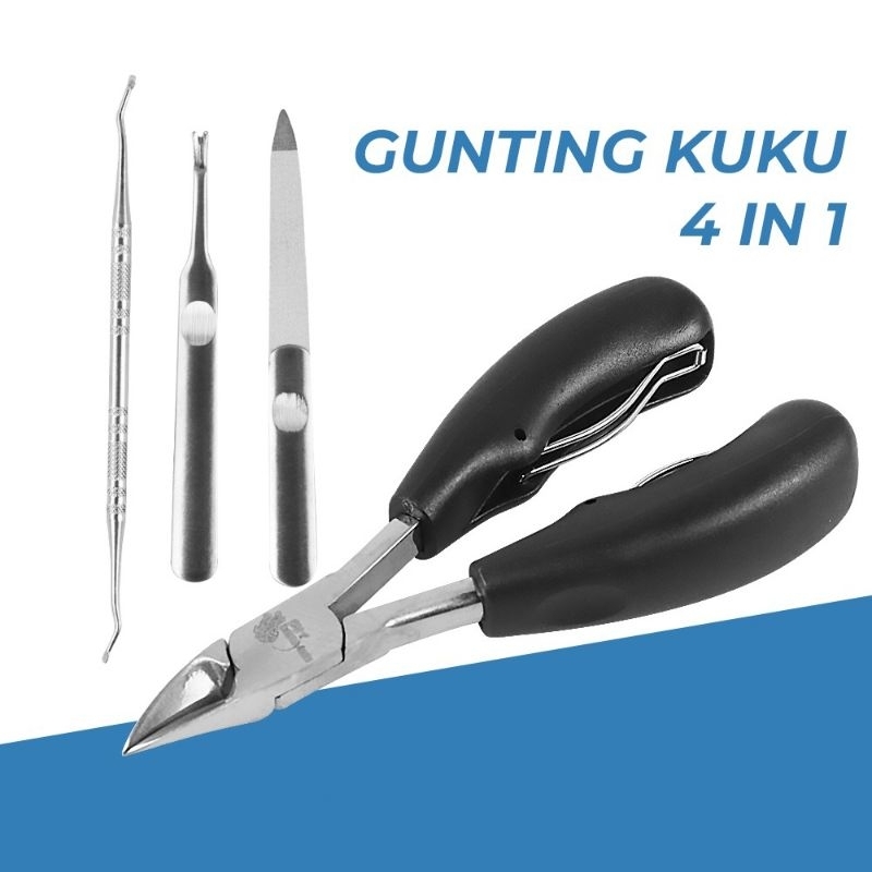 Gunting Kuku 4in1 Cantengan Pembersih Kuku Nail Cut Nail Clippers
