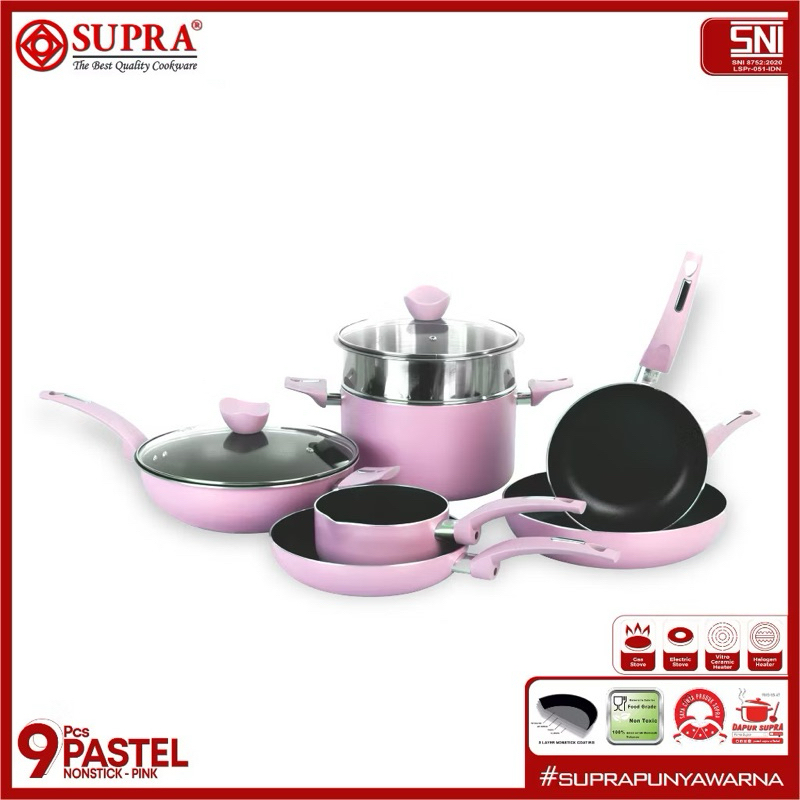 Supra 9Pcs Panci Set Renata Pink