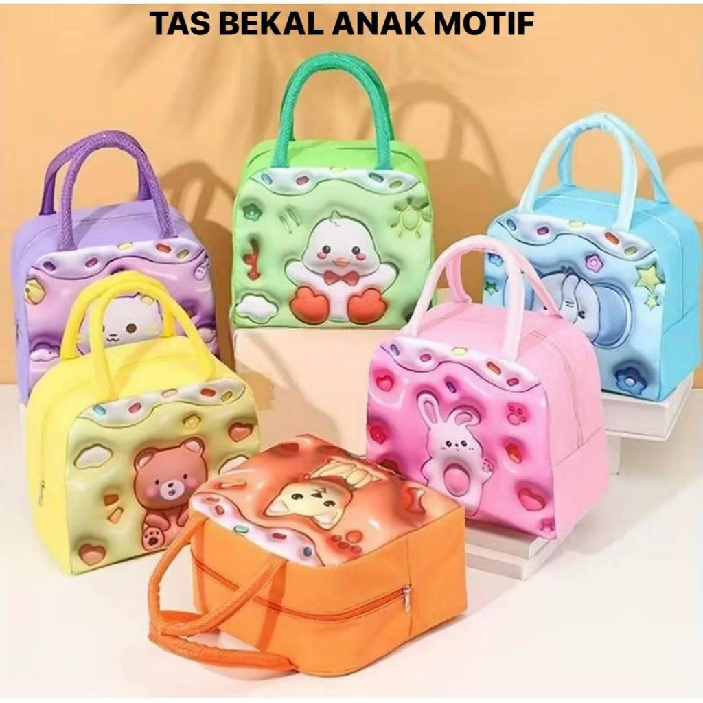 Tas Bekal Makanan Karakter Tas Tempat Makan Pendingin Portabel Lunch Bag Tas Bontot Anak Sekolah