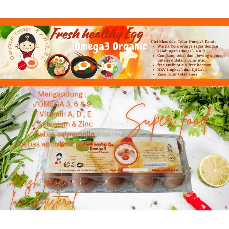 

Telur omega 3 per Mika isi 10 butir