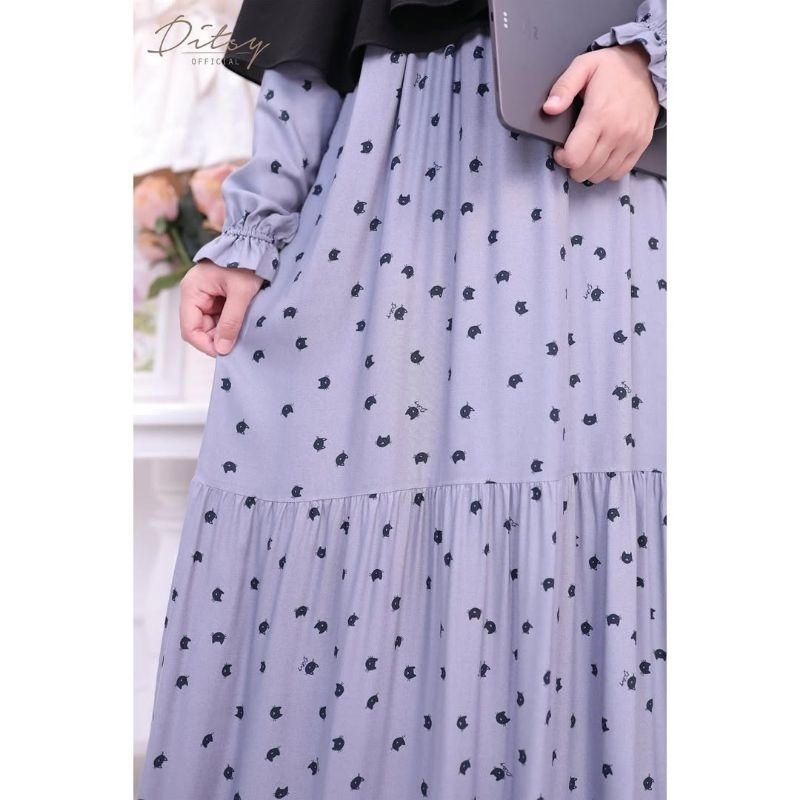 DITSY cat grey nightgown daster gamis