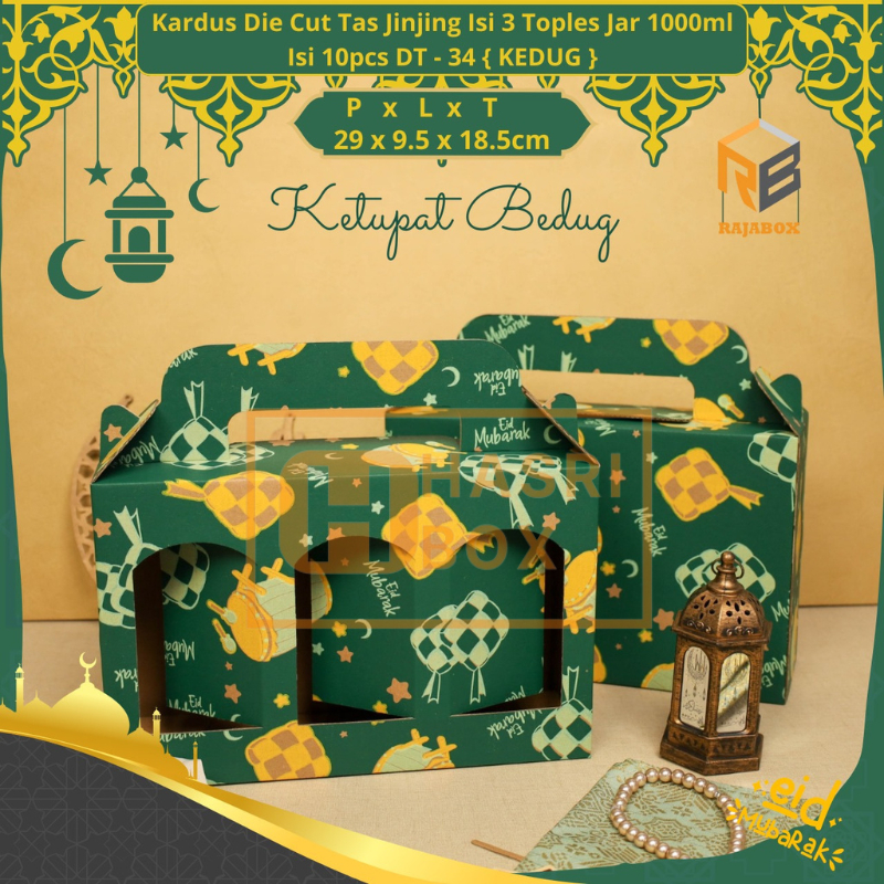 

( 10pcs ) Box Toples Tabung 1000ml Isi 3 lebaran Kotak Kue Kering Dus Hampers Idul Fitri