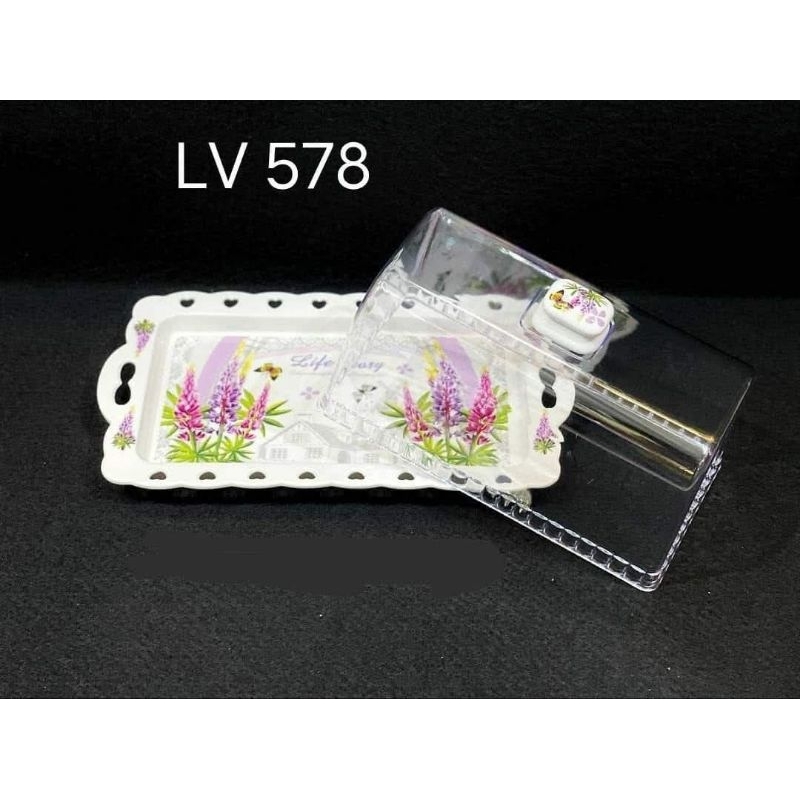Fiorenza LV-578 wadah bolu fiorenza Motif Bunga Lavender
