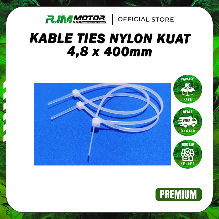 

Kabel Ties Makanan Barang 4,8 x 400 mm isi 100 pcs Nylon Cable Tie Kuat Serbaguna Universal