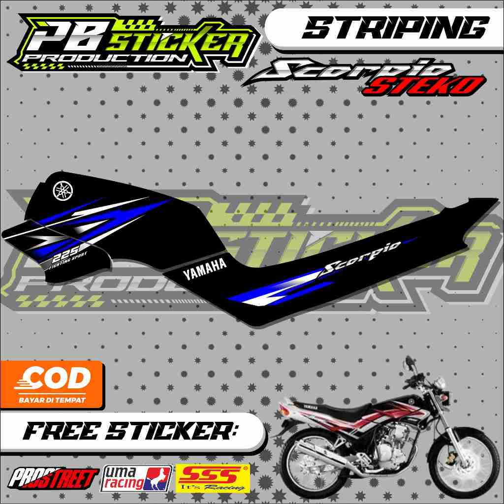 STRIPING YAMAHA SCORPIO STEKO / STRIPING VARIASI SCORPIO STEKO SIMPEL DESAIN