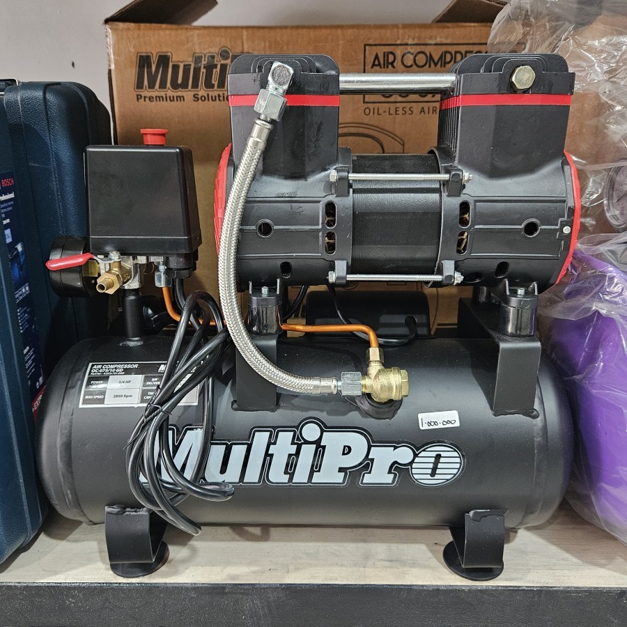 Multipro OC 075/10 Oilless Compressor Silent Mesin Kompresor Angin 3/4HP 10L OC075