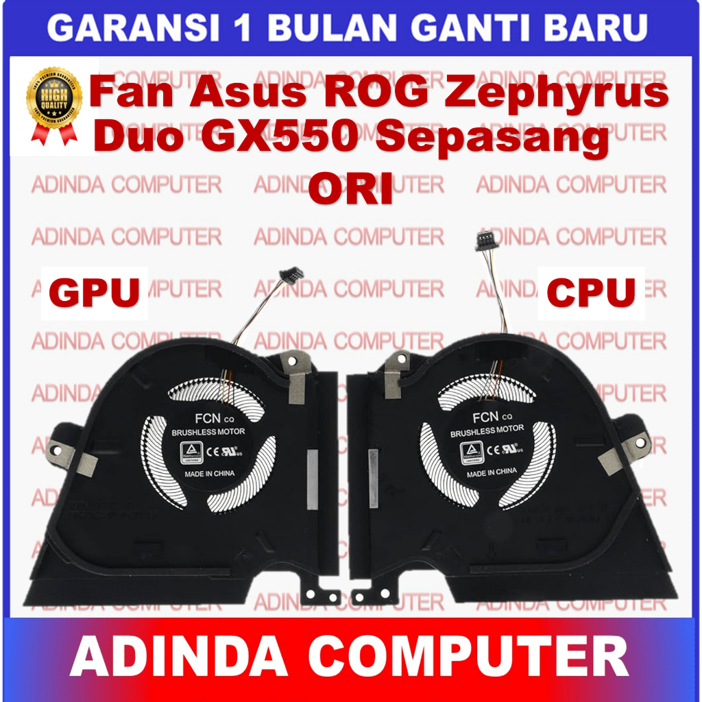Kipas Fan Asus ROG Zephyrus Duo 15 GX550 GX550LXS GX550LWS FN86 FN85 CPU Kanan GPU Kiri ORI