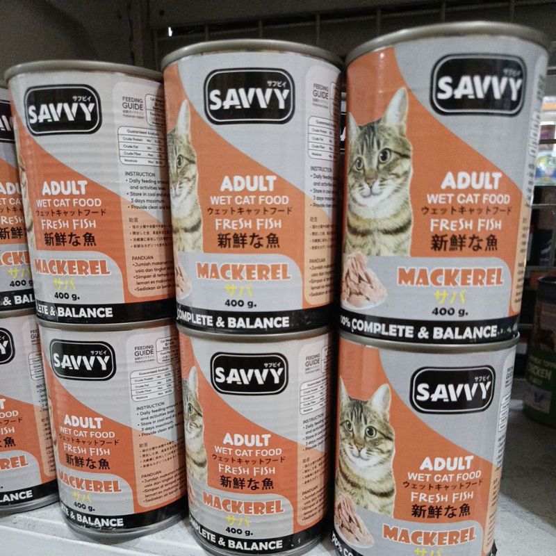 savvy adult wet cat food promo savvy makarel 400gr makanan kucing basah savvy kaleng makarel 400 gr
