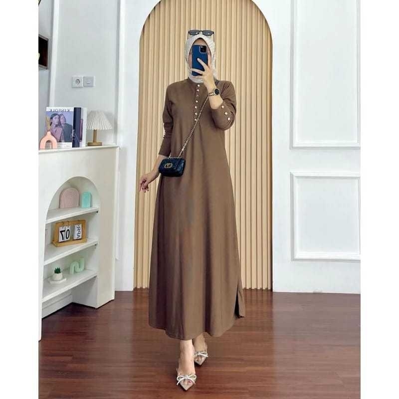 Nara Maxy Gamis Lebaran Terbaru Berbahan Knit Hornet Premium