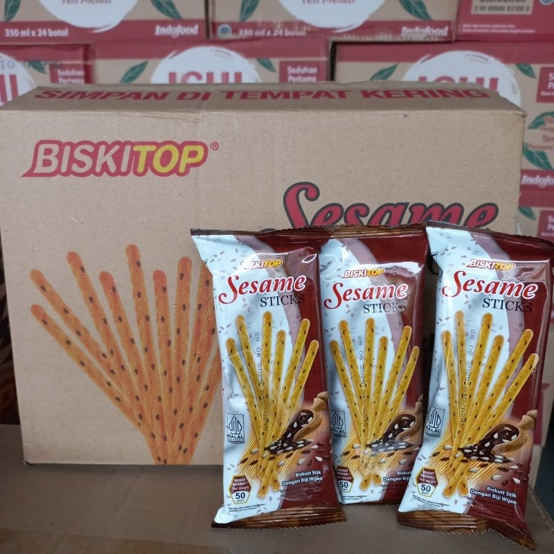 

5 PCS BISKITOP - SESAME STICK 50g Biskuit Kue Kering Anak Dewasa Enak Renyah Biscuit Rasa Wijen