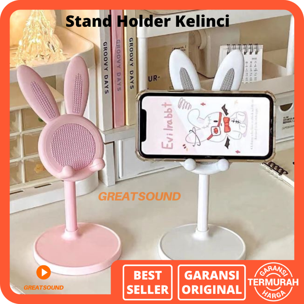 Stand Holder HP Lucu Motif Kelinci Stand Holder Kelinci Standing HP Stand HP Stand Holder HP Meja