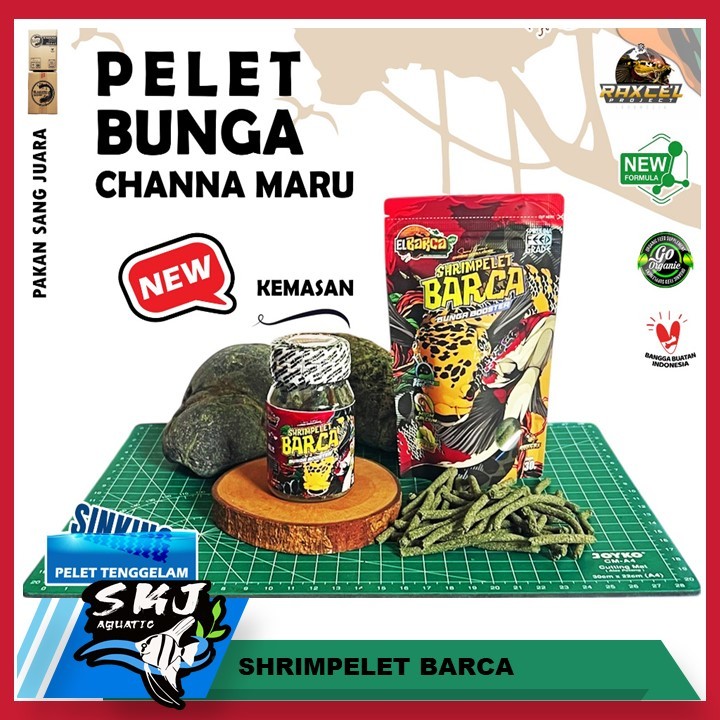 PELET BUNGA SHRIMPELET BARCA pemecah cabung bunga solid pakan channa maru YS RED Xtra Melanin Guanin