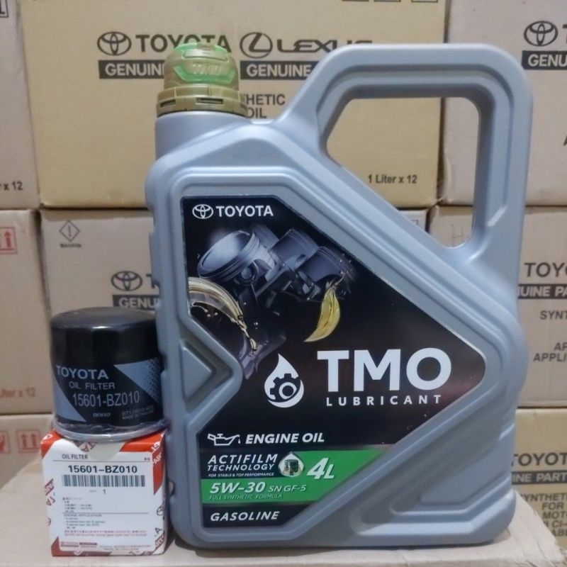 TOYOTA TMO 5W-30 SN GF5 4L + SARINGAN OIL TOYOTA AVANZA,SIGRA,CALYA, RUSH,GRAN MAX DLL | ORIGINAL EN