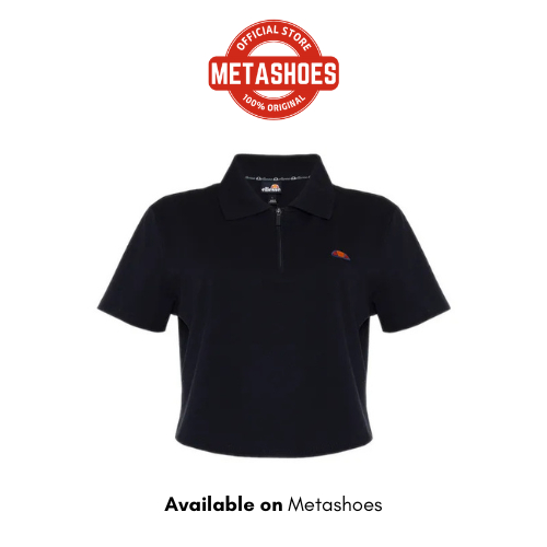 Baju Ellesse Women Crop Polo Shirt - Anthracite Original