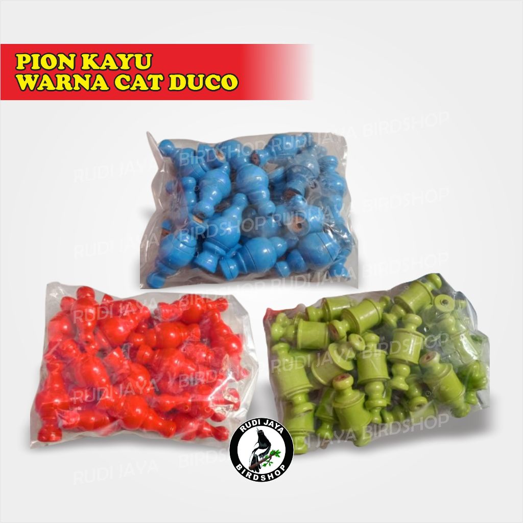 PION KAYU WARNA CAT DUCO UNTUK PION SANGKAR KOTAK KACER KENARI KANDANG BURUNG CUCAK HIJAU
