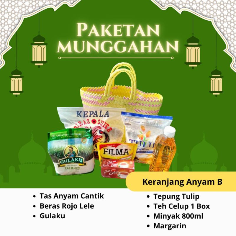 

Paketan Munggahan Paket Sembako Murah Ramadhan Lebaran Lengkap Termasuk Tas Anyam Cantik Beras/Gula/Minyak/Teh Celup/Tepung/Margarin