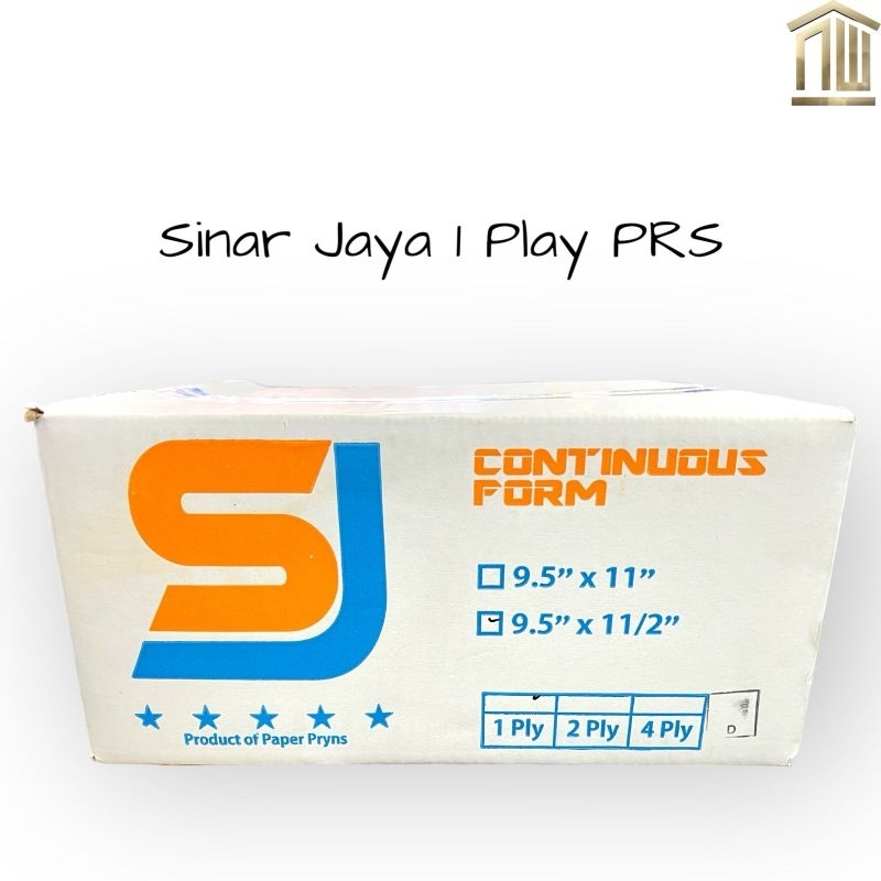 

Continous Form Sinar Jaya 9.5" x 11/2" 1 Play (PRS / Bagi 2)