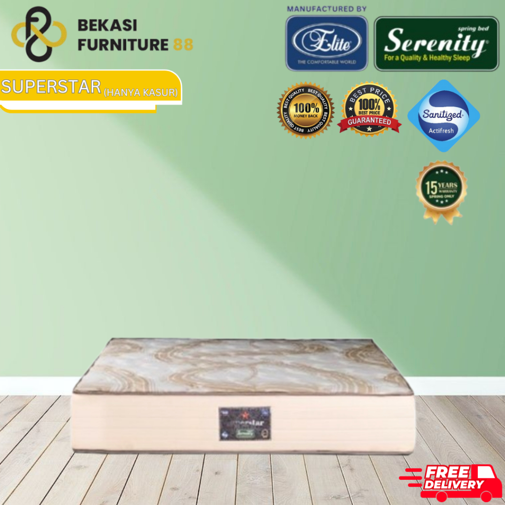 Hanya Kasur Springbed Serenity Superstar By Elite Springbed ukuran 90,100,120,160,180,200x200