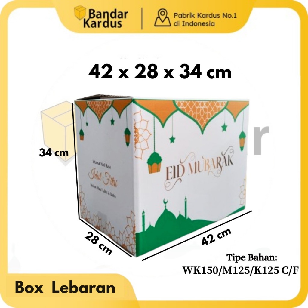 

Kardus Lebaran Box Parcel Ukuran 42 x 28 x 34 Duc Lebaran Cetak Putih | Kardus Standar Lebaran