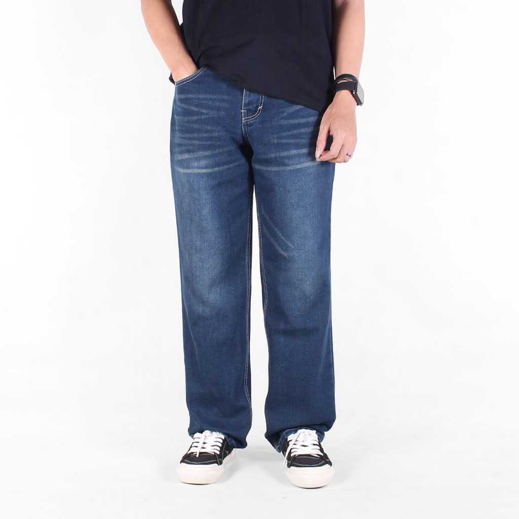 Celana Raw Jeans Regular Standard Selvedge Stitch Dark Blue Ocean Series