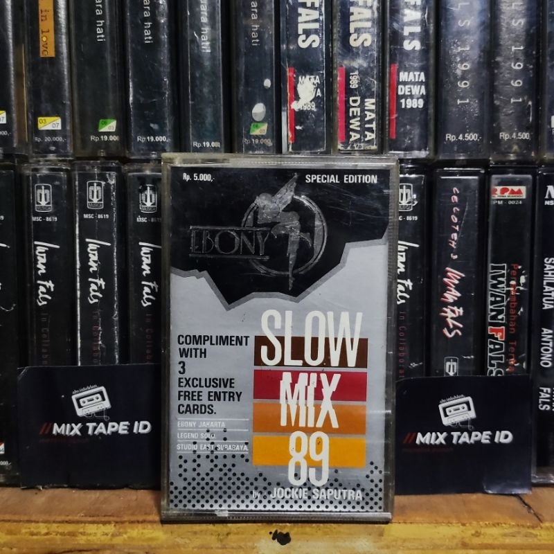 Kaset Pita - Ebony - Slow Mix 89 - Kompilasi Barat - Radio Tape - Kaset - Radio - Pemutar Kaset - Re