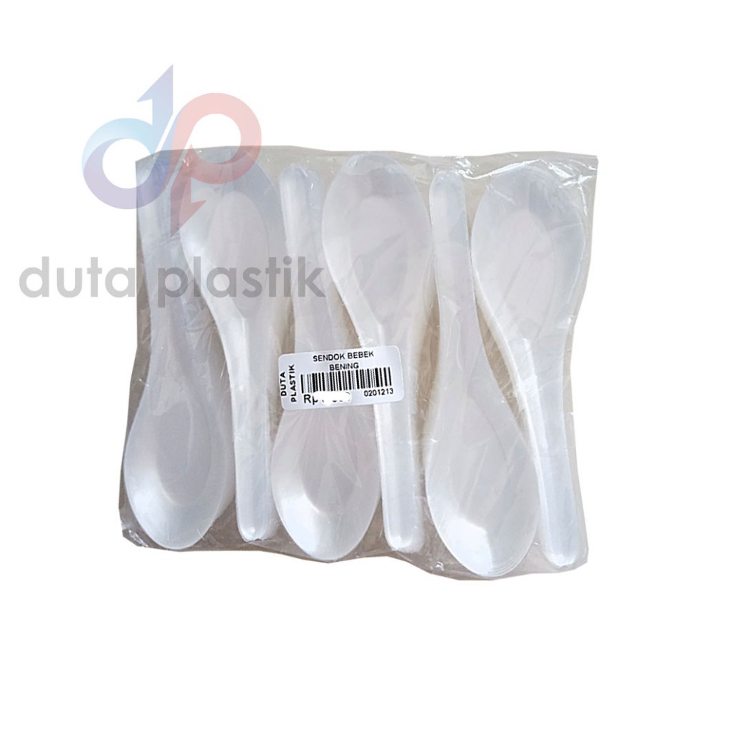 sendok bebek plastik bening transparan 1 pack