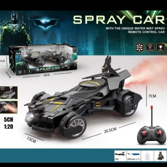 RC BATMOBILE SPRAY KELUAR ASAP RC Mainan anak hobby mobil remote control rc batman rc batmobile