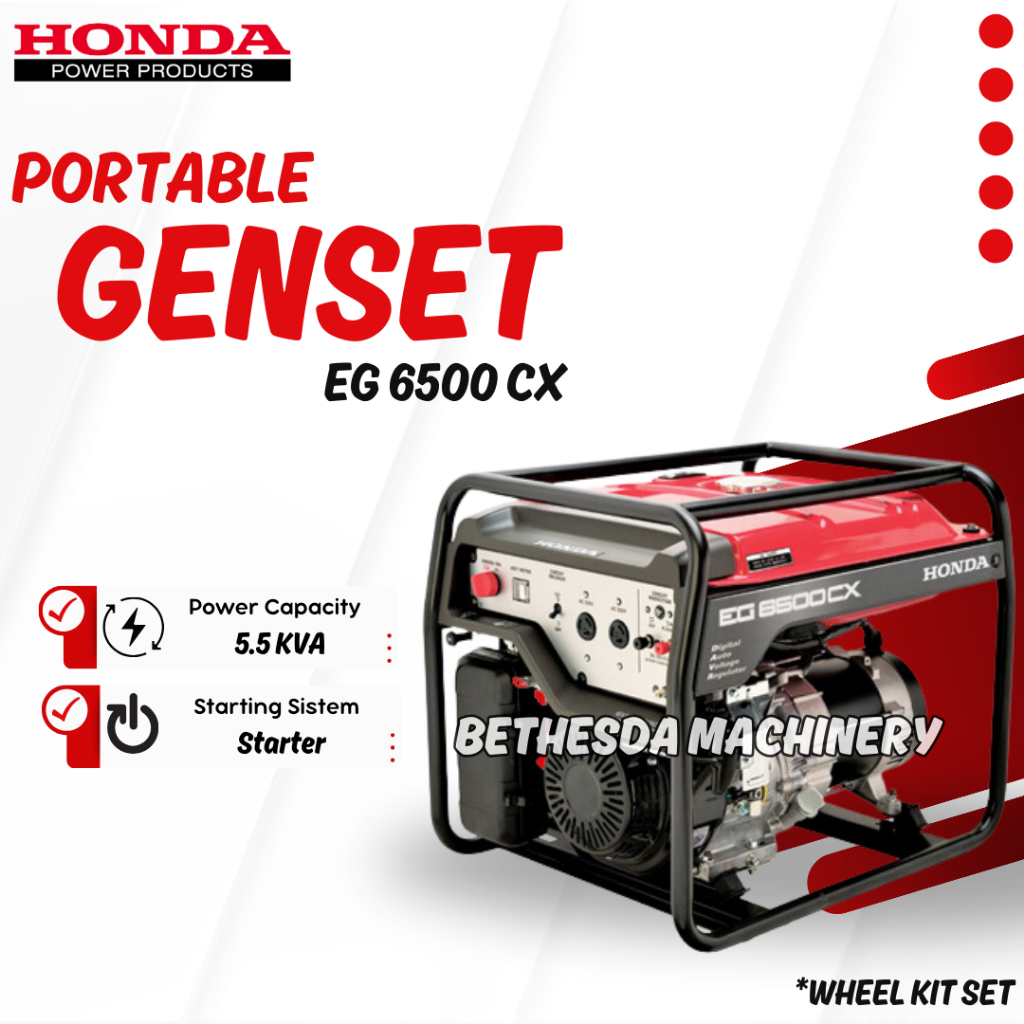 Genset Portable 4Kw Honda type EG6500cx
