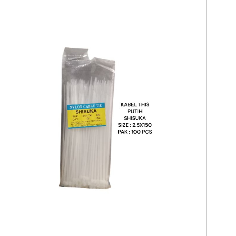Shisuka Nylon Cable Tie HITAM / Kabel Ties / Pengikat Kabel 2,5 x 100 mm