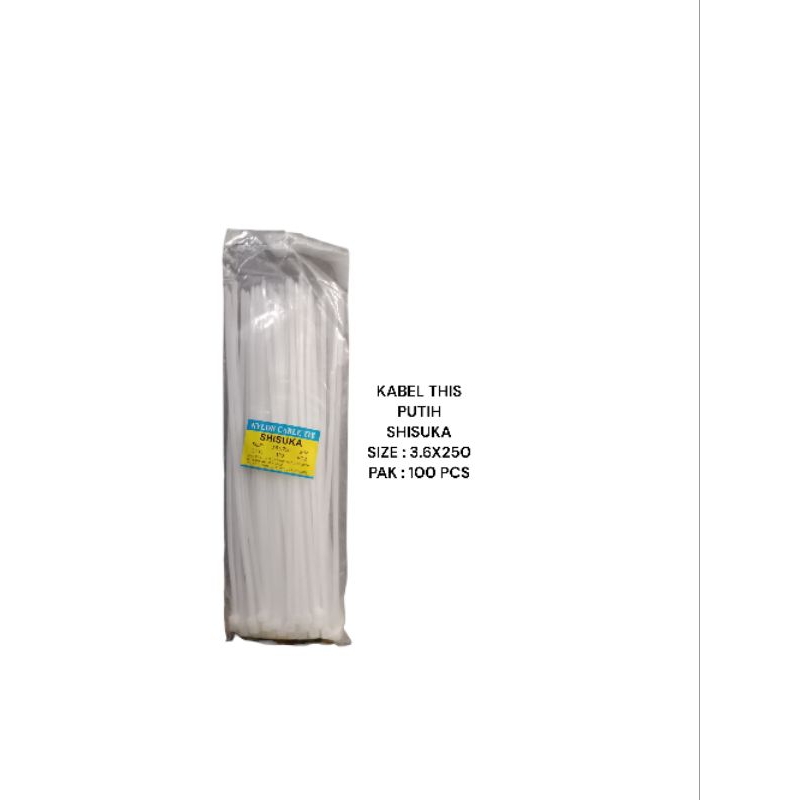 Shisuka Nylon Cable Tie PUTIH / Kabel Ties / Pengikat Kabel 2,5 x 250 mm