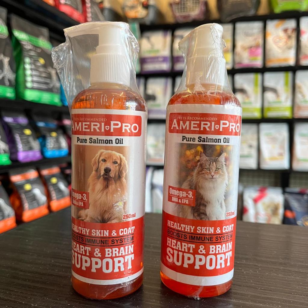 AmeriPro Salmon Oil Dog & Cat 250ml Vitamin Bulu Anjing Dan Kucing