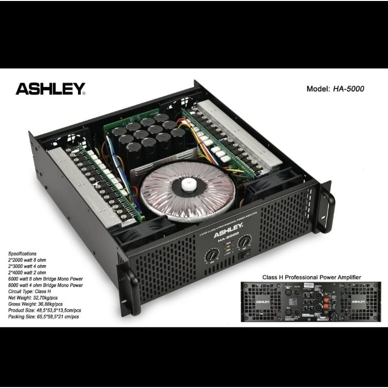 POWER AMPLI ASHLEY HA 5000/ POWER AMPLI ASHLEY  HA5000 CLASS H