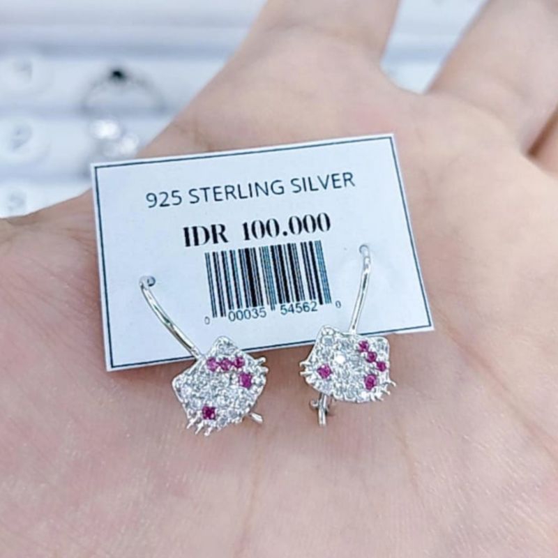 ANTING PERAK ASLI 925 LAPIS EMAS ETALASE HK100