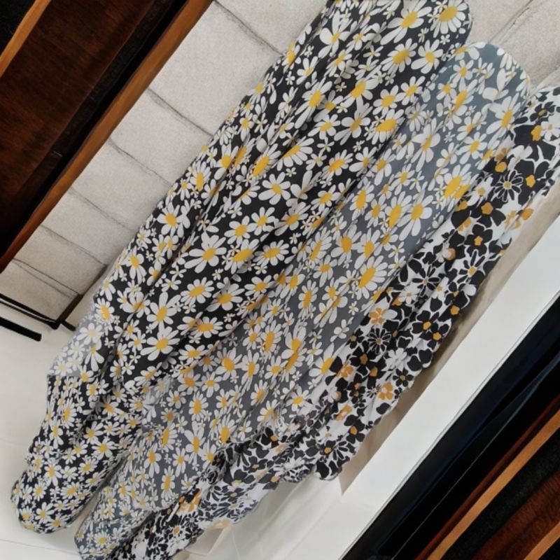 bahan kain katun rayon motif bunga ,kain rayon viscose premium