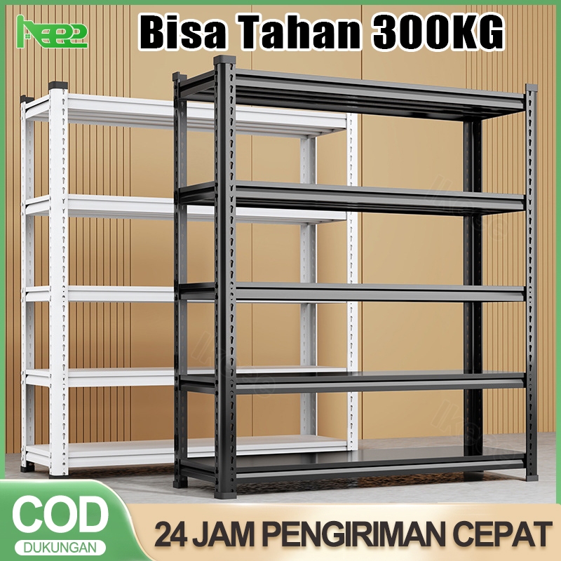 Rak Besi Siku 5 Susun Rak Toko Warung Rak Gudang Rak Dapur Stainless Steel Rak Penyimpanan  Tinggi Y