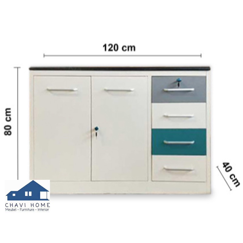 CHAVIHOME Lemari dapur besi rak dapur besi kitchen set besi dengan laci dan lemari anti rayap import