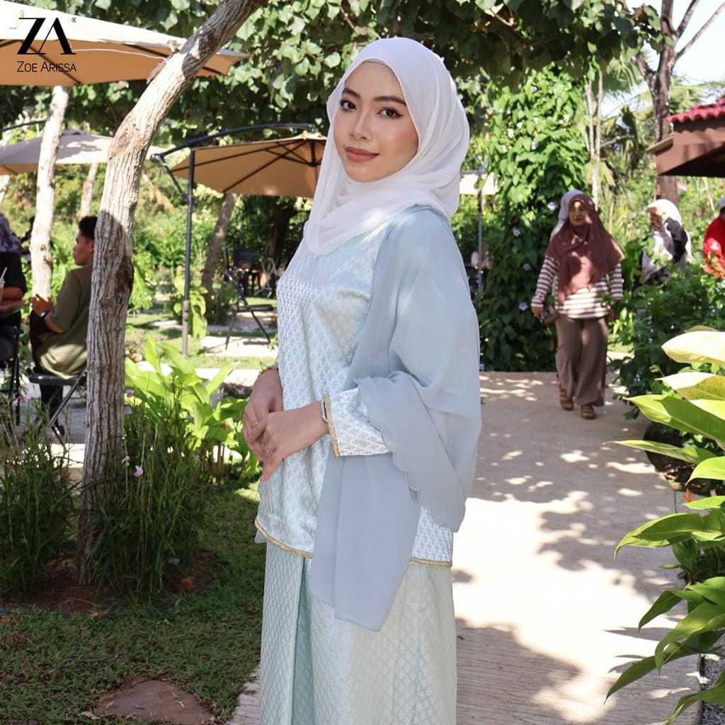JASTIP ZOE ARISSA Inaya Kurung Raya 2025 Embroidery Kurung Kedah Gold Lace Sulam Kebaya Baju Kurung