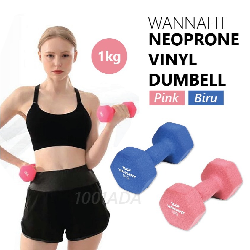 Dumbell 1kg Barbel Besi Neoprene Barbel Vinyl Anti slip 1kg (WFI)